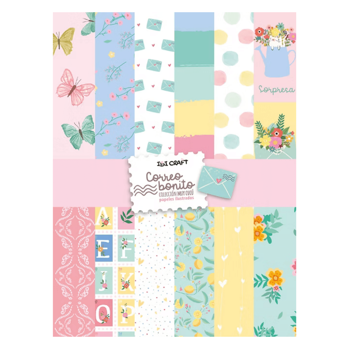 Block Papeles Ilustrados Correo Bonito - Ibi Craft