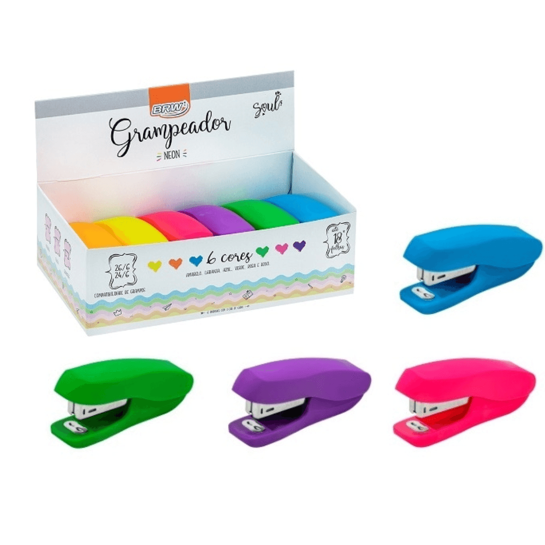 Engrampadora Tonos Neon - BRW