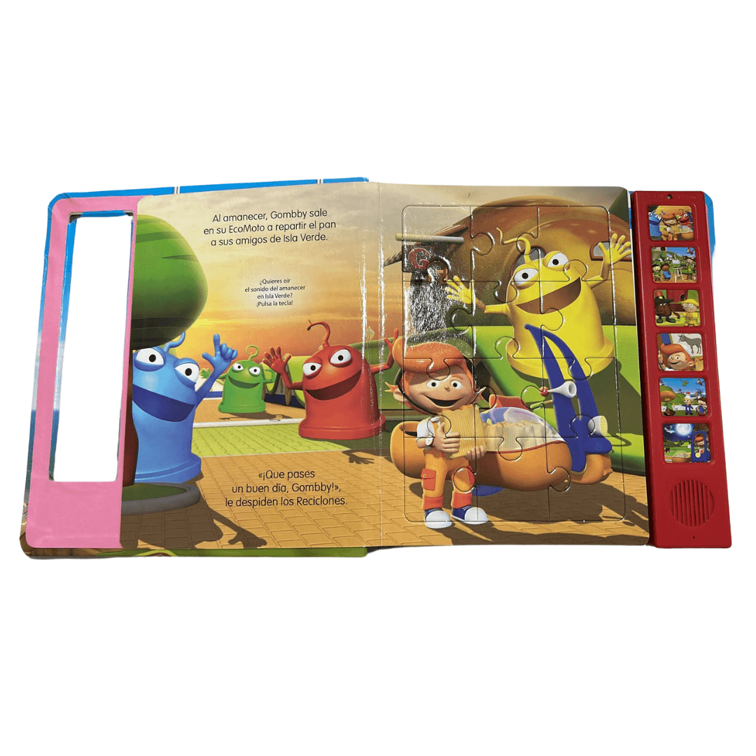 Libro con Sonido y Puzzles - Un dia en Isla Verde con Gombby