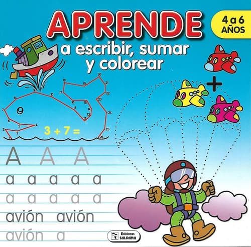 Libro De Actividades Para Aprender A Escribir,sumar Y Pintar