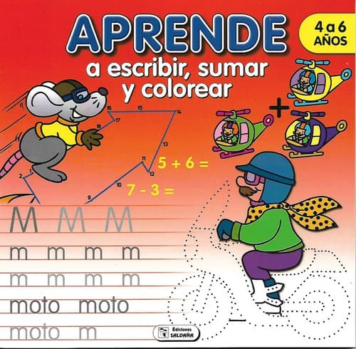 Libro De Actividades Para Aprender A Escribir,sumar Y Pintar