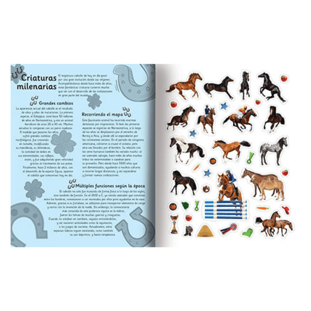 Libro Mundo Animal con Stickers - Caballos