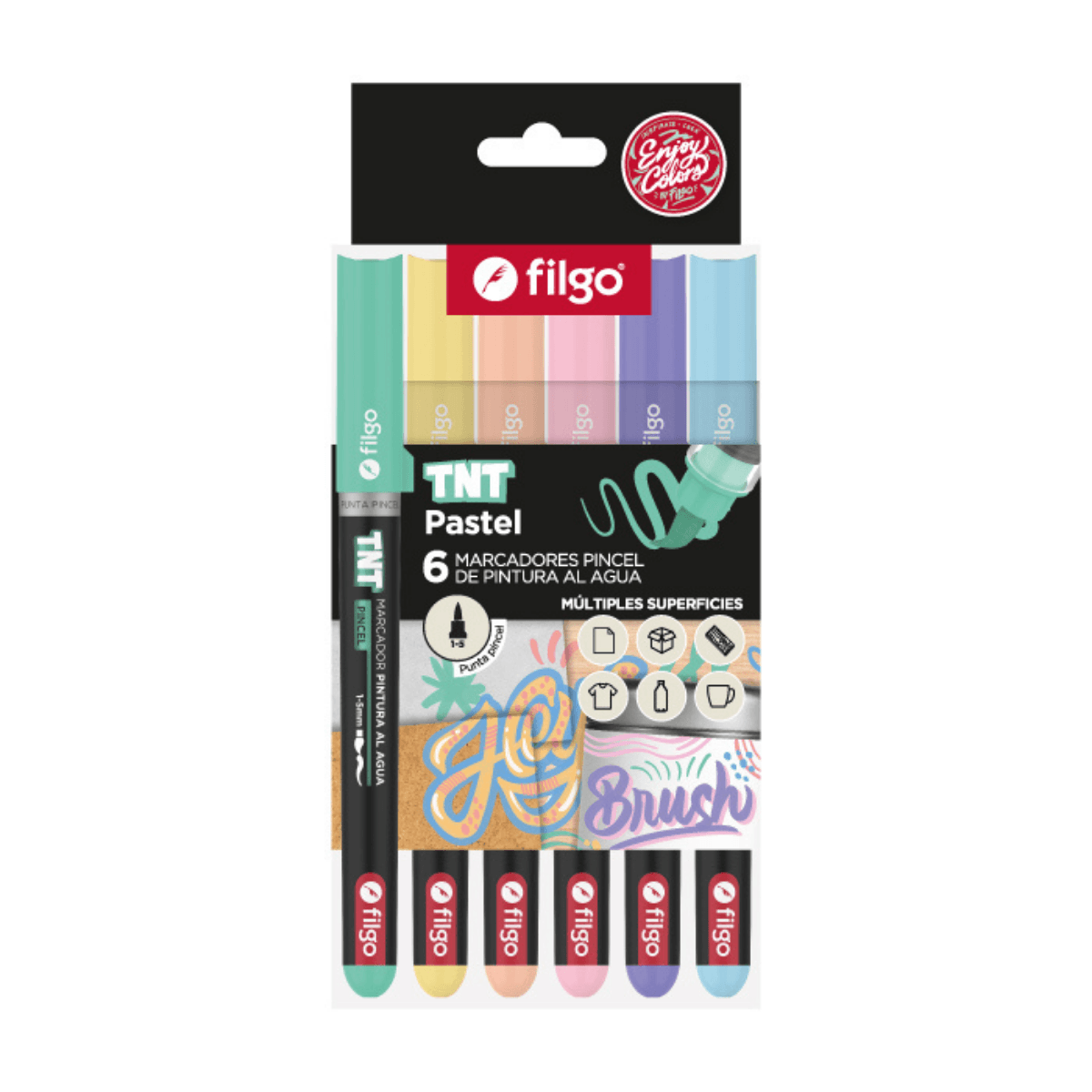 Marcadores TNT Punta Pincel x6 Pasteles - Filgo