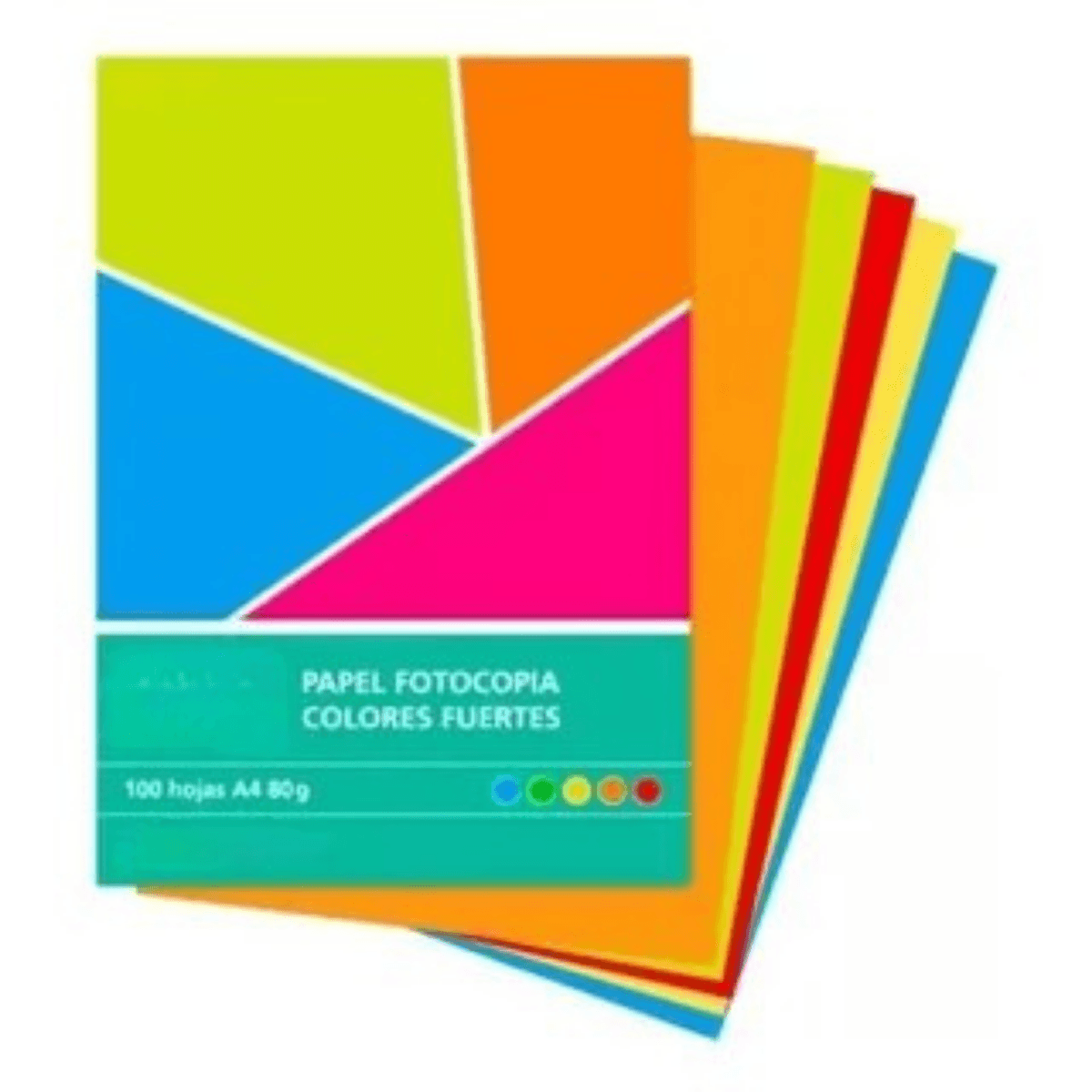Pack 100 Hojas A4 Colores Surtidos - 5 colores