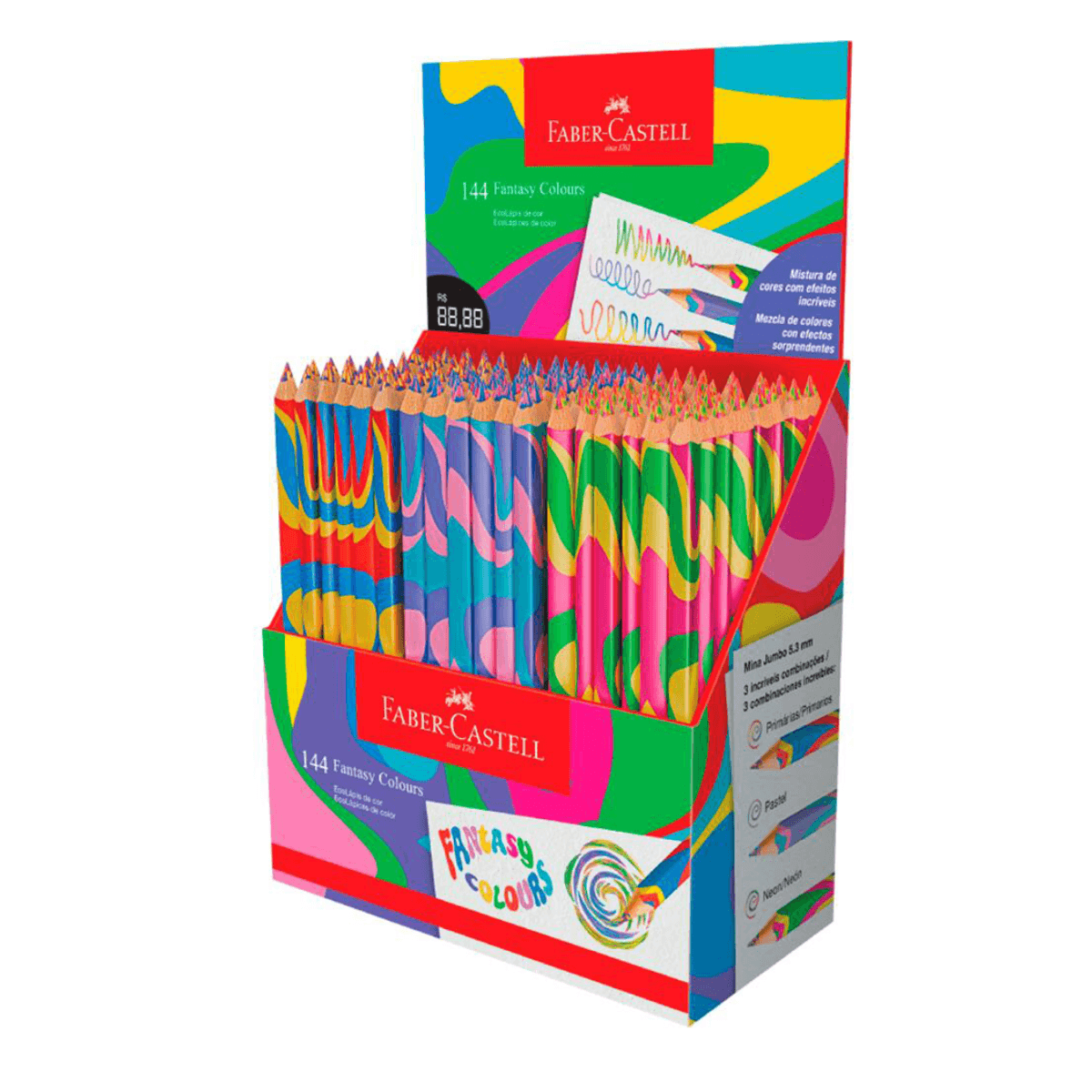 Pack x3 Lapiz Fantasia Multicolor Rainbow - Faber