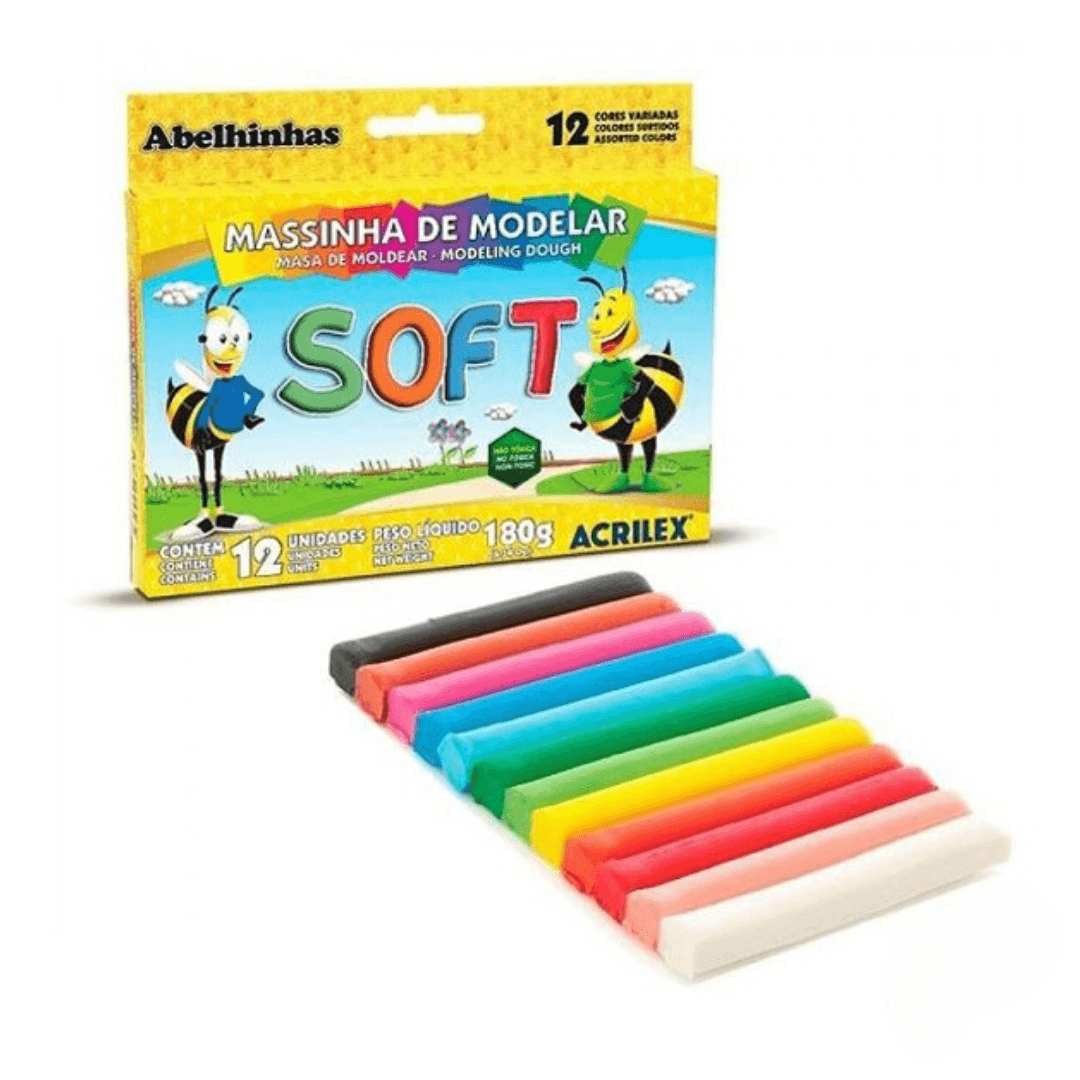 Plasticina Acrilex Soft x12 colores