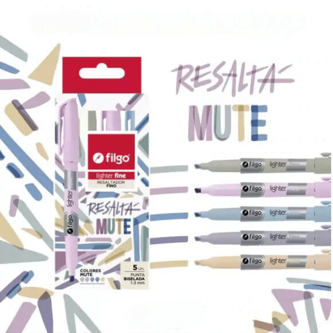 Resaltadores x5 Mute - Filgo