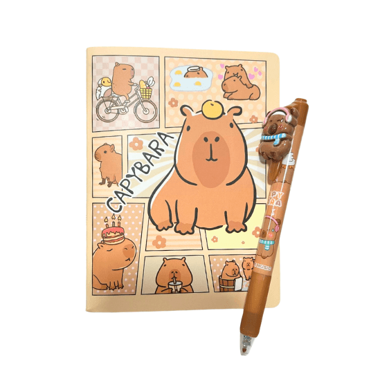 Set Libreta con Lapicera Borrable Capibara