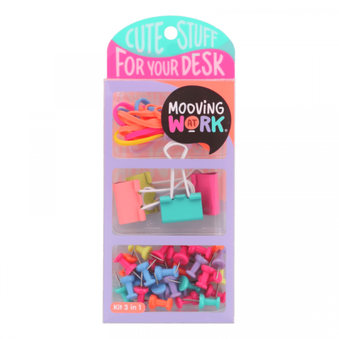 Set Oficina Banda Elastica - Pinchos - Doble Clips - Mooving