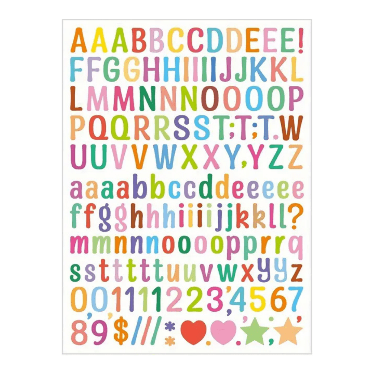 Stickers Letras y Numeros