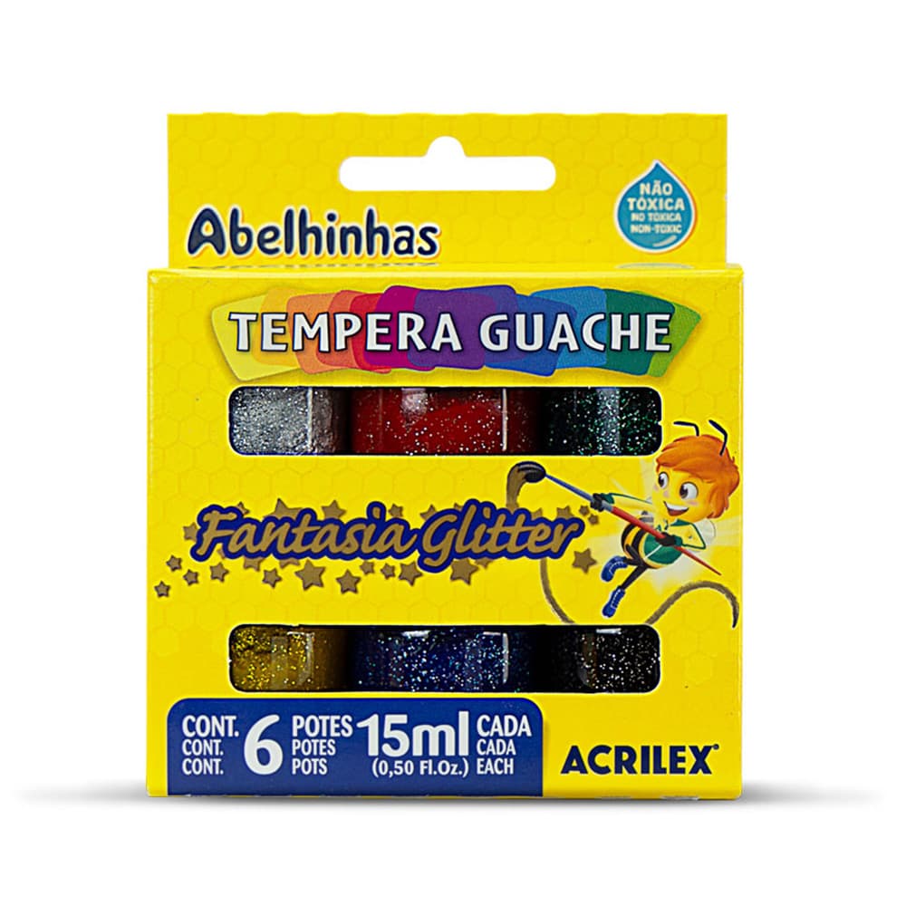 Tempera Glitter x6 Acrilex - 15ml