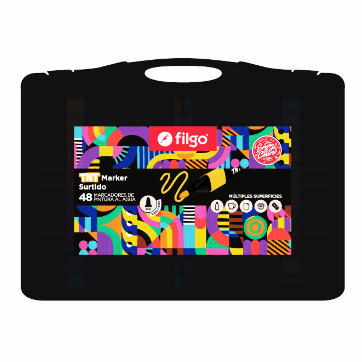 Valija x48 Marcadores TNT Pintura al agua - Filgo